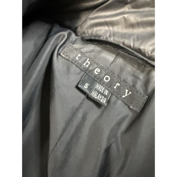 Theory Black Down Puffer Coat Jacket Medium Parka Size M - Picture 15 of 16